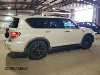 2017 Nissan Armada Platinum with VIN JN8AY2NE8H9707226, listed as a Copart auction lot 64148444 with 83,899 mi miles and Salvage Title. Bid and sale history available at carsss.com. Image 3.