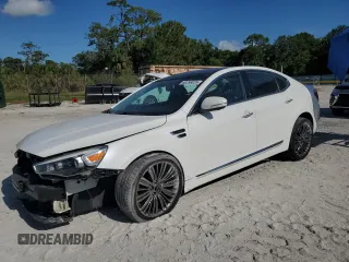 2016 Kia Cadenza Premium z VIN KNALN4D7XG5208071, wystawiony jako Copart lot #60298025 z przebiegiem 59 430 mil mil oraz Szkoda całkowita • Salvage title. Historia ofert i sprzedaży dostępna na DreamBid. Obrazek 1.