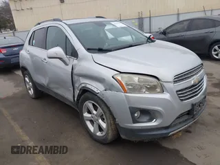 2015 Chevrolet Trax LTZ with VIN 3GNCJTSB7FL235895, listed as a IAAI auction lot 41279161 with 158,877 mi miles. Bid and sale history available at carsss.com. Image 1.