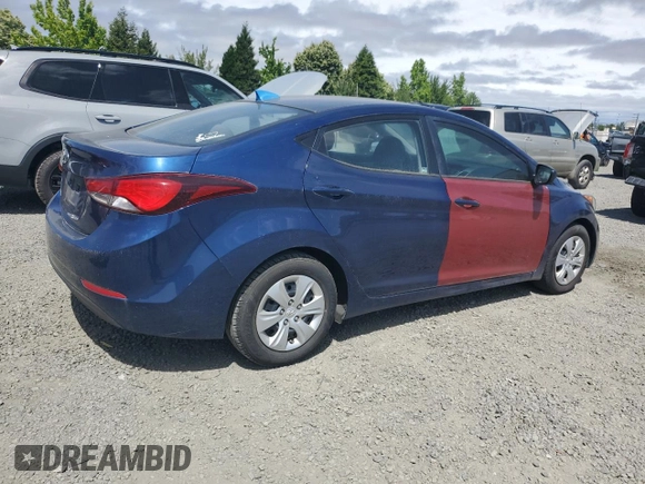 2016 Hyundai Elantra SE with VIN 5NPDH4AE0GH675565, listed as a Copart auction lot 62288815 with 104,716 mi miles and Clean title. Bid and sale history available at DreamBid. Image 3.
