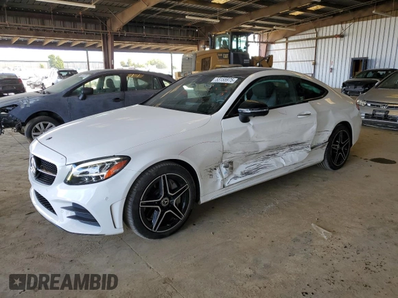 2020 Mercedes-Benz C 300 with VIN W1KWJ8DB2LF985202, listed as a Copart auction lot 53155975 with 48,895 mi miles and Salvage Title. Bid and sale history available at DreamBid. Image 1.