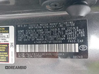 2009 Toyota Camry with VIN 4T4BE46K79R109086, listed as a IAAI auction lot 41640920 with 218,451 mi miles. Bid and sale history available at carsss.com. Image 9.