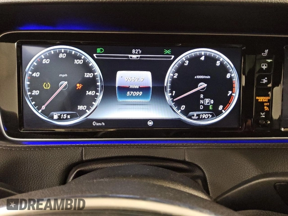 2016 Mercedes-Benz S-Class S 550 with VIN WDDXJ8FB4GA017056, listed as a Copart auction lot 83610944 with 57,099 mi miles and Clean Title. Bid and sale history available at carsss.com. Image 9.