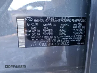 2023 Hyundai Santa Fe Calligraphy with VIN 5NMS5DAL6PH575630, listed as a Copart auction lot 44558445 with 33,897 mi miles and Salvage Title. Bid and sale history available at carsss.com. Image 13.