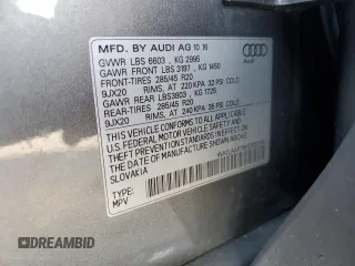 2017 Audi Q7 Premium Plus with VIN WA1LAAF76HD033118, listed as a Copart auction lot 66484325 with 155,037 mi miles and Clean title. Bid and sale history available at DreamBid. Image 13.