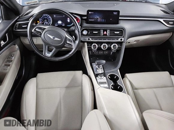 2022 Genesis G70 2.0T with VIN KMTG34TA1NU094229, listed as a Copart auction lot 52890445 with 96,667 mi miles and Clean Title. Bid and sale history available at DreamBid. Image 8.