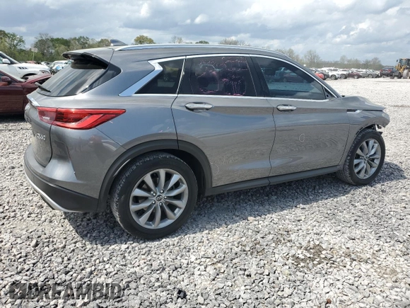 2019 Infiniti QX50 Luxe with VIN 3PCAJ5M16KF135750, listed as a Copart auction lot 51759265 with 159,965 mi miles and Salvage title. Bid and sale history available at DreamBid. Image 3.