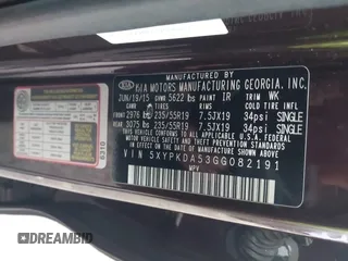 2016 Kia Sorento SX with VIN 5XYPKDA53GG082191, listed as a IAAI auction lot 41987706 with 141,397 mi miles. Bid and sale history available at carsss.com. Image 9.