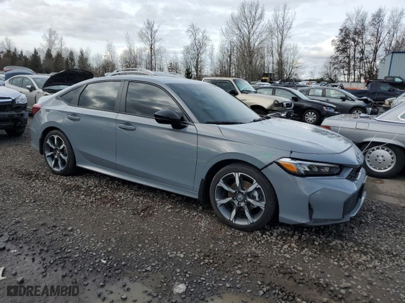 2025 Honda Civic Sedan Hybrid Sport with VIN 2HGFE4F83SH304505, listed as a Copart auction lot 45272215 with 2,830 mi miles and Salvage Title. Bid and sale history available at carsss.com. Image 4.