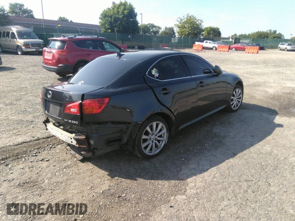 2007 Lexus IS 250 with VIN JTHCK262175011788, listed as a IAAI auction lot 39887880 with 210,537 mi miles. Bid and sale history available at carsss.com. Image 4.
