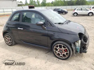 2013 FIAT 500 Sport with VIN 3C3CFFBR1DT544580, listed as a Copart auction lot 54379225 with 95,457 mi miles and Salvage Title. Bid and sale history available at carsss.com. Image 4.