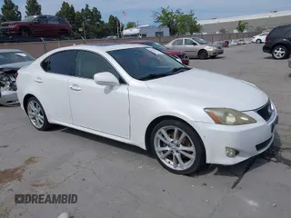 2007 Lexus IS with VIN JTHBK262475043484, listed as a IAAI auction lot 42035005 with Not Provided miles. Bid and sale history available at carsss.com. Image 1.