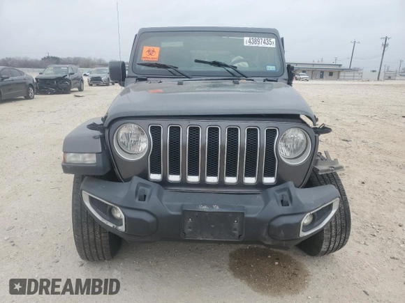 2020 Jeep Wrangler Unlimited Sahara with VIN 1C4HJXENXLW148140, listed as a Copart auction lot 43897435 with 104,411 mi miles and Salvage Title. Bid and sale history available at carsss.com. Image 5.