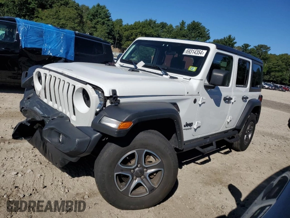 2022 Jeep Wrangler Unlimited High Tide with VIN 1C4HJXDG9NW132131, listed as a Copart auction lot 69314354 with 33,711 mi miles and Salvage Title. Bid and sale history available at DreamBid. Image 1.