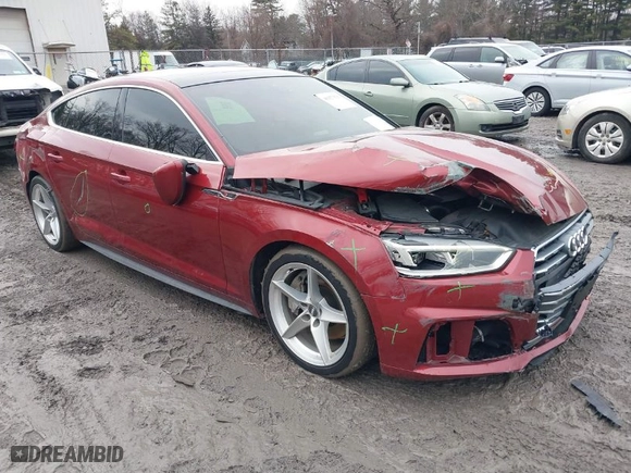 2019 Audi A5 Sportback Premium Plus with VIN WAUENCF56KA082869, listed as a IAAI auction lot 41127531 with 78,416 mi miles. Bid and sale history available at carsss.com. Image 1.