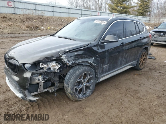 2016 BMW X1 xDrive28i with VIN WBXHT3C32G5E53556, listed as a Copart auction lot 47563005 with 108,151 mi miles and Salvage Title. Bid and sale history available at carsss.com. Image 1.
