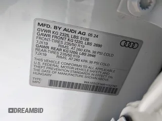 2024 Audi Q3 S line Premium Plus with VIN WA1EECF36R1152747, listed as a IAAI auction lot 42110619 with 16,926 mi miles and . Bid and sale history available at DreamBid. Image 9.