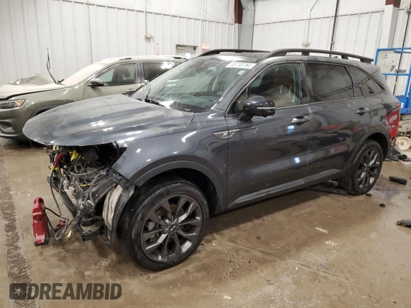 2021 Kia Sorento SX Prestige X-Line with VIN 5XYRKDLF0MG032651, listed as a Copart auction lot 85738784 with 67,914 mi miles and Salvage Title. Bid and sale history available at carsss.com. Image 1.