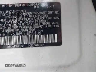2017 Subaru Forester with VIN JF2SJABC7HH591087, listed as a IAAI auction lot 41858995 with Not Provided miles and . Bid and sale history available at DreamBid. Image 9.
