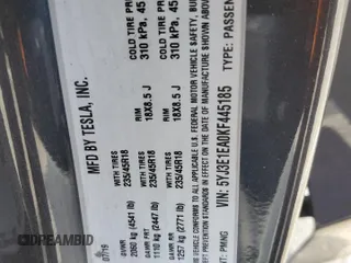 2019 Tesla Model 3 Mid Range with VIN 5YJ3E1EA0KF445185, listed as a Copart auction lot 48630675 with 76,351 mi miles and Salvage Title. Bid and sale history available at carsss.com. Image 14.