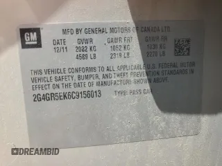 2012 Buick Regal with VIN 2G4GR5EK6C9156013, listed as a Copart auction lot 61579355 with 103,127 mi miles and Salvage title. Bid and sale history available at DreamBid. Image 13.