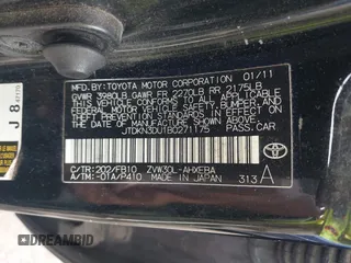 2011 Toyota Prius I z VIN JTDKN3DU1B0271175, wystawiony jako IAAI lot #42247924 z przebiegiem 251 489 mil mil oraz . Historia ofert i sprzedaży dostępna na DreamBid. Obrazek 9.