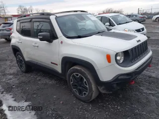 2015 Jeep Renegade Trailhawk with VIN ZACCJBCT5FPB91056, listed as a IAAI auction lot 41609659 with 145,109 mi miles and . Bid and sale history available at carsss.com. Image 1.