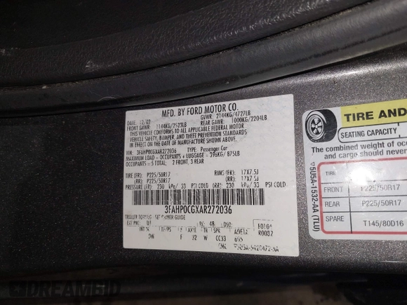 2010 Ford Fusion SEL with VIN 3FAHP0CGXAR272036, listed as a IAAI auction lot 41734766 with 200,992 mi miles. Bid and sale history available at carsss.com. Image 9.