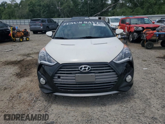 2015 Hyundai Veloster Turbo with VIN KMHTC6AE3FU234793, listed as a Copart auction lot 56014555 with 120,237 mi miles and Salvage title. Bid and sale history available at DreamBid. Image 5.