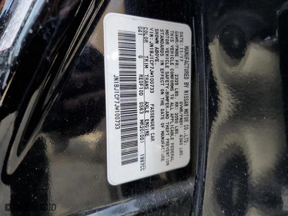 2018 Nissan Rogue Sport SV with VIN JN1BJ1CP7JW100733, listed as a Copart auction lot 66256612 with 51,168 mi miles. Bid and sale history available at carsss.com. Image 10.
