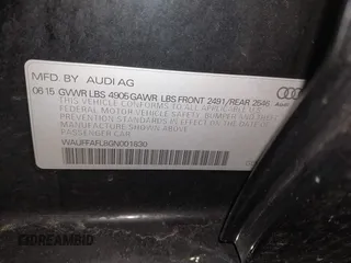 2016 Audi A4 Premium Plus with VIN WAUFFAFL8GN001830, listed as a IAAI auction lot 41863461 with 121,003 mi miles. Bid and sale history available at carsss.com. Image 9.