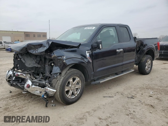 2021 Ford F-150 XL with VIN 1FTEX1EP2MFC25567, listed as a Copart auction lot 44474135 with 27,863 mi miles and Salvage title. Bid and sale history available at DreamBid. Image 1.