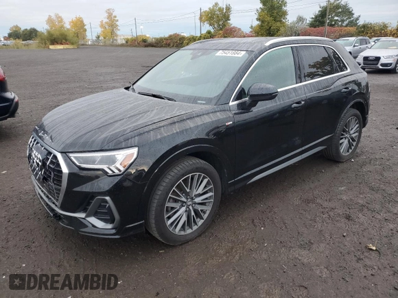 2019 Audi Q3 S line Prestige with VIN WA1FECF38K1079598, listed as a Copart auction lot 75451884 with 71,486 mi miles and Salvage Title. Bid and sale history available at carsss.com. Image 1.