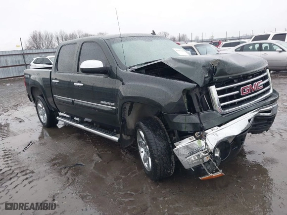 2013 GMC Sierra 1500 SLT with VIN 3GTP2WE70DG205210, listed as a IAAI auction lot 41107618 with 166,354 mi miles. Bid and sale history available at carsss.com. Image 1.