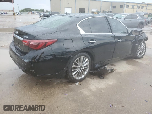 2020 Infiniti Q50 Luxe with VIN JN1EV7AR0LM253719, listed as a Copart auction lot 70259344 with 50,958 mi miles and Salvage title. Bid and sale history available at DreamBid. Image 3.