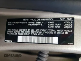 2015 Volvo V60 T5 Drive-E Premier z VIN YV140MEK7F1260797, wystawiony jako Copart lot #50122405 z przebiegiem 179 471 mil mil oraz Czysty tytuł • Clean title. Historia ofert i sprzedaży dostępna na DreamBid. Obrazek 12.
