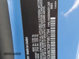 2015 BMW M4 z VIN WBS3U9C50FP967794, wystawiony jako Copart lot #57174035 z przebiegiem 70 810 mil mil oraz Szkoda całkowita • Salvage title. Historia ofert i sprzedaży dostępna na DreamBid. Obrazek 13.