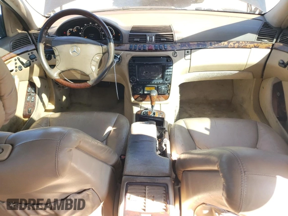 2002 Mercedes-Benz S-Class 5.0L with VIN WDBNG75J62A244906, listed as a Copart auction lot 45899985 with 0 mi miles and Clean Title. Bid and sale history available at carsss.com. Image 8.