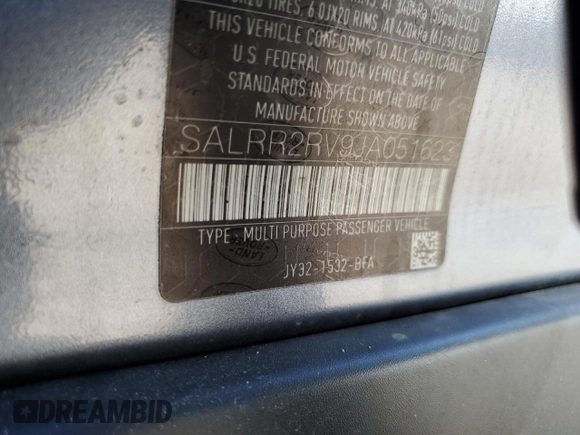 2018 Land Rover Discovery HSE with VIN SALRR2RV9JA051623, listed as a Copart auction lot 54216834 with 89,943 mi miles and Clean Title. Bid and sale history available at carsss.com. Image 13.