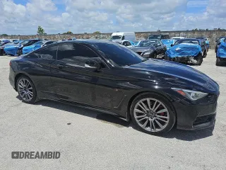 2017 Infiniti Q60 Red Sport 400 with VIN JN1FV7EL1HM701080, listed as a Copart auction lot 61176515 with 97,465 mi miles and Clean title. Bid and sale history available at DreamBid. Image 4.