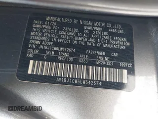 2020 Nissan Rogue Sport SL with VIN JN1BJ1CW6LW642674, listed as a IAAI auction lot 41250802 with 63,175 mi miles. Bid and sale history available at carsss.com. Image 9.