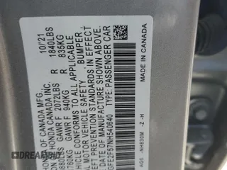 2022 Honda Civic Sport z VIN 2HGFE2F57NH540640, wystawiony jako Copart lot #54245285 z przebiegiem 29 048 mil mil oraz Szkoda całkowita • Salvage title. Historia ofert i sprzedaży dostępna na DreamBid. Obrazek 12.