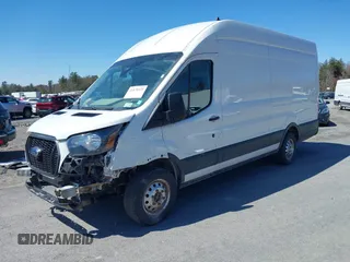 2023 Ford Transit Cargo with VIN 1FTBR3U8XPKA40245, listed as a IAAI auction lot 41878925 with 80,306 mi miles and . Bid and sale history available at DreamBid. Image 2.