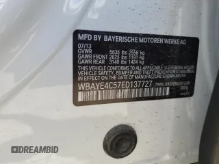 2014 BMW 7 Series 740Li with VIN WBAYE4C57ED137727, listed as a Copart auction lot 51847244 with 136,495 mi miles and Salvage Title. Bid and sale history available at carsss.com. Image 12.