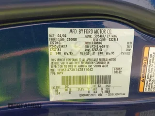2004 Ford Explorer XLT с VIN 1FMZU73K14ZB11042, выставлен на аукционе IAAI как лот 42550543 с пробегом 210 525 миль миль и . История ставок и продаж доступна на DreamBid. Изображение 9.