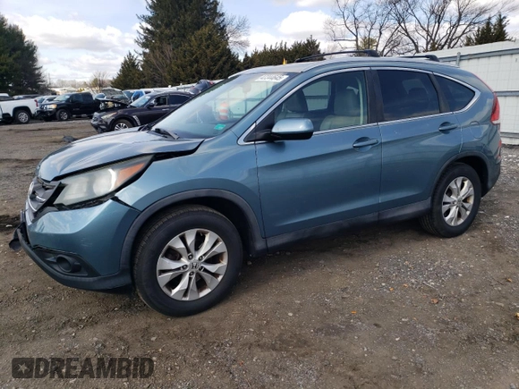 2013 Honda CR-V EX-L with VIN 2HKRM3H70DH523834, listed as a Copart auction lot 47344645 with 163,845 mi miles and Salvage Title. Bid and sale history available at DreamBid. Image 1.
