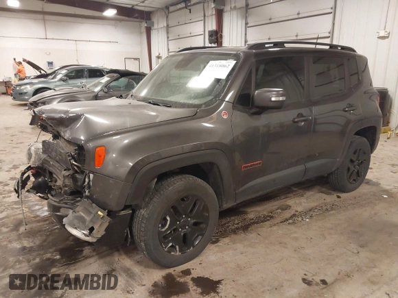 2018 Jeep Renegade Trailhawk with VIN ZACCJBCB0JPJ03169, listed as a IAAI auction lot 41318062 with 56,188 mi miles. Bid and sale history available at carsss.com. Image 2.