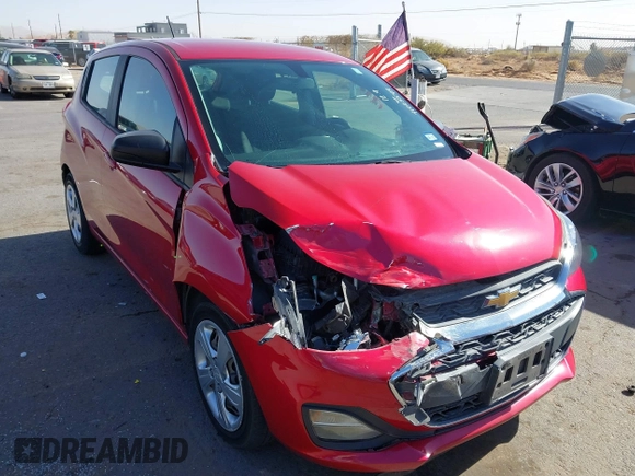 2020 Chevrolet Spark LS with VIN KL8CB6SA2LC410357, listed as a IAAI auction lot 41023593 with 90,587 mi miles. Bid and sale history available at carsss.com. Image 6.