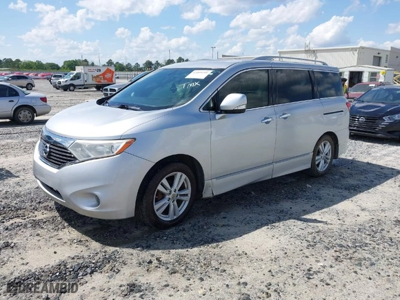 2012 Nissan Quest SL with VIN JN8AE2KP8C9050791, listed as a IAAI auction lot 42009295 with 172,366 mi miles. Bid and sale history available at carsss.com. Image 2.