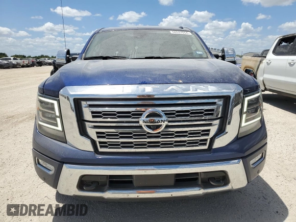 2020 Nissan Titan Platinum Reserve with VIN 1N6AA1EF7LN505610, listed as a Copart auction lot 66537654 with 53,471 mi miles and Salvage title. Bid and sale history available at DreamBid. Image 5.